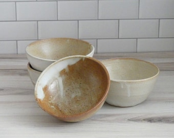 Handmade Ceramic Rustic Bowl: High-Fired Stoneware, Fruit or Salad