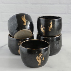 Handmade Espresso Cup: 24k Gold Luster Coffee Mug