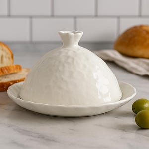 Handmade French country white tray with dome, cookie tray, chocolate tray,fruit tray,cake tray.gift