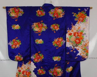 Süßes Kind Mädchen Teenager Japanischer Kimono Abstraktes Muster von Blumen Blumen Vintage Boho 071221-04