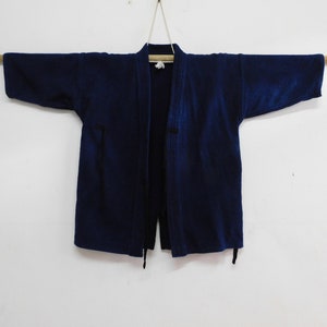 vintage sz XXS Japanese Indigo Blue Cotton Sashiko Kendo Gi Aikido Budo Kimono Jacket Noragi Boro Gifts for Him KG130921-13