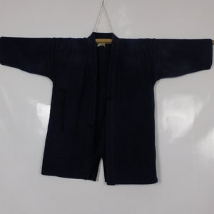 vintage sz mens Medium Japanese Indigo Blue Cotton Sashiko Kendo Gi Aikido Budo Kimono Jacket Noragi Boro Gifts for Him KG070222-01