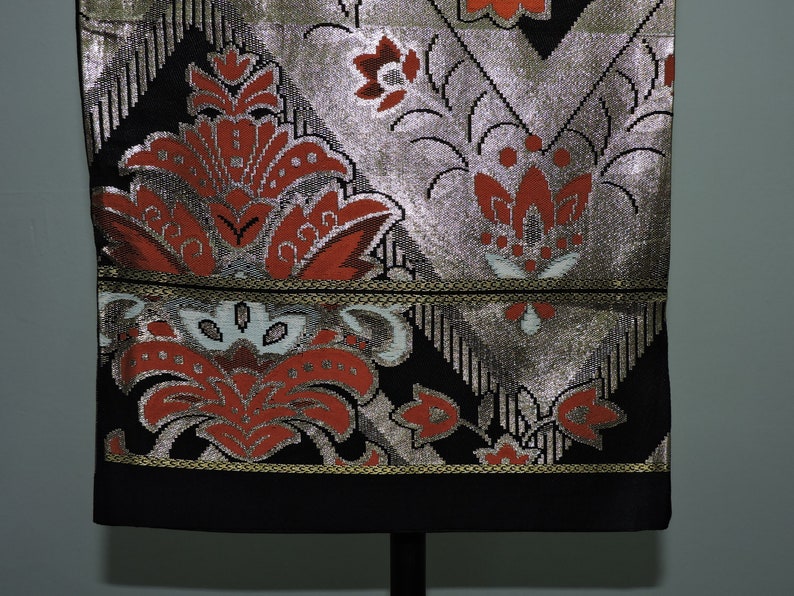 Vintage Fabric Japanese Kimono Yukata Sash Belt Home Decor Table Runner Mat Wall Display Art Fukuro Obi FOB060520-02