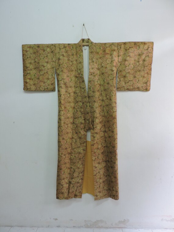 Japanese Kimono Komon Abstract Flower Floral Patt… - image 3