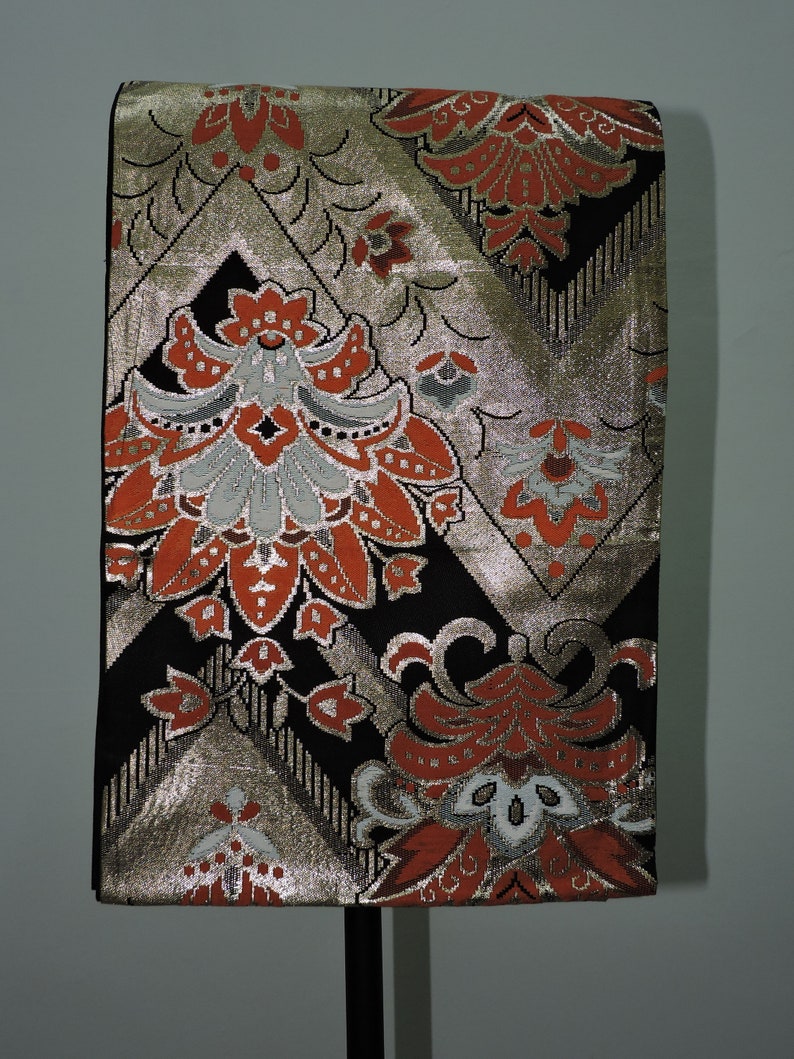 Vintage Fabric Japanese Kimono Yukata Sash Belt Home Decor Table Runner Mat Wall Display Art Fukuro Obi FOB060520-02