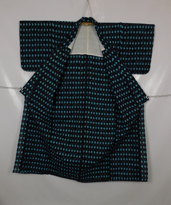 vintage Japanese Indigo Blue Cotton Kimono Robe N… - image 5