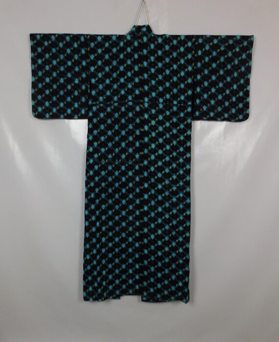 vintage Japanese Indigo Blue Cotton Kimono Robe N… - image 3