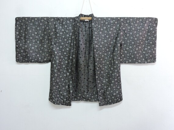 Japanese Haori Kimono Jacket Abstract Pattern of Woven Flower | Etsy