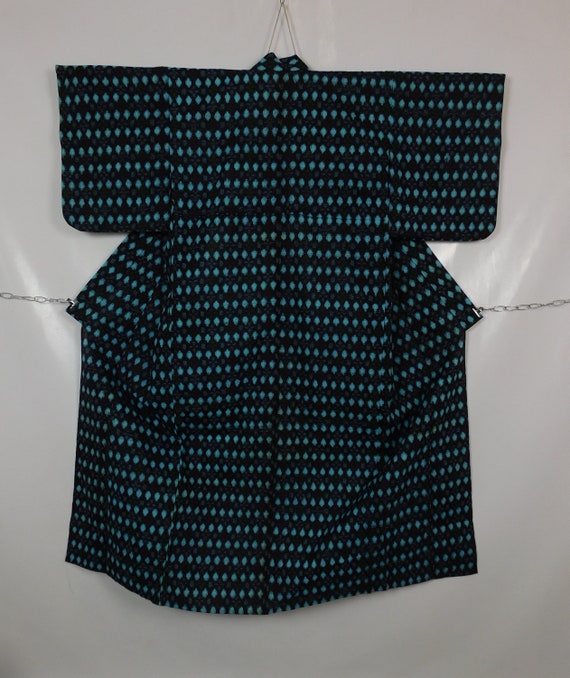 vintage Japanese Indigo Blue Cotton Kimono Robe N… - image 6
