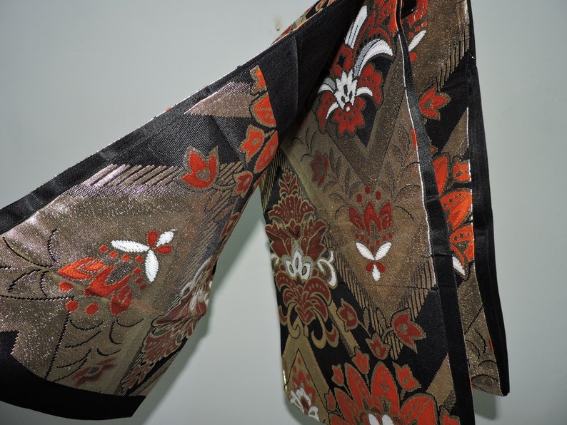 Vintage Fabric Japanese Kimono Yukata Sash Belt Home Decor Table Runner Mat Wall Display Art Fukuro Obi FOB060520-02