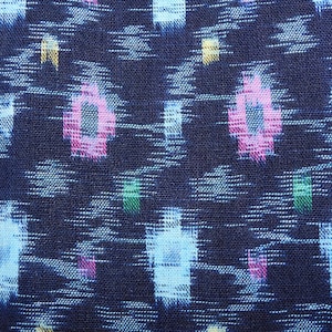vintage Japanese Indigo Blue Cotton Kimono Robe Noragi Peasant Boro Woven Ikat Kasuri Adult Jacket 220322-09
