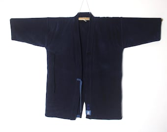 ヴィンテージの日本製BJJ/剣道着ジャケット - 藍染め刺し子織りに刺繍