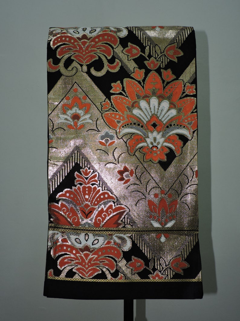 Vintage Fabric Japanese Kimono Yukata Sash Belt Home Decor Table Runner Mat Wall Display Art Fukuro Obi FOB060520-02