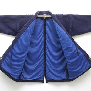 mens XS Japanese Indigo Blue Cotton Sashiko Kendo Gi Aikido Budo Kimono Jacket Noragi Boro Dougi 220525-10