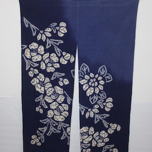 vintage Japanese Cotton Indigo Dyed Curtain Noren Fabric Noragi Panel 210625-08