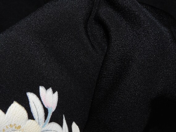 Japanese Kuro Tomesode Kimono Black Abstract 5 Fa… - image 6