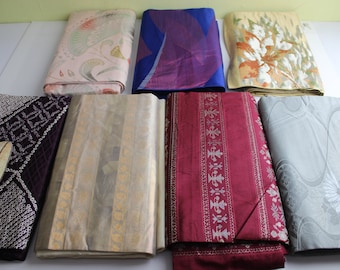 7 Nagoya Obi Wholesale Lot of 7 Japanese Kimono Yukata Sash Belt Table Runner Mat Wall Display Art Christmas Gift Fabrics 300923-01
