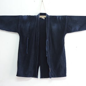vintage sz Medium Large Japanese Indigo Blue Cotton Sashiko Kendo Gi Aikido Budo Kimono Jacket Noragi Boro Gifts for Him KG290121-09