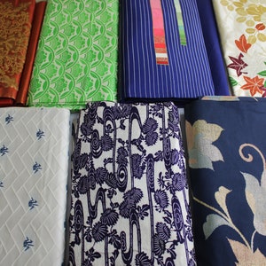 7 Nagoya Obi Wholesale Lot of 7 Japanese Kimono Yukata Sash Belt Table Runner Mat Wall Display Art Christmas Gift Fabrics 300923-04