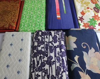 7 Nagoya Obi Wholesale Lot of 7 Japanese Kimono Yukata Sash Belt Table Runner Mat Wall Display Art Christmas Gift Fabrics 300923-04