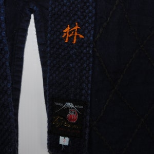 vintage sz mens Small Japanese Indigo Blue Cotton Sashiko Kendo Gi Aikido Budo Diamond Weave Kimono Jacket Noragi Boro KG070222-09
