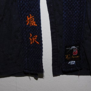 vintage sz XS Japanese Indigo Blue Cotton Sashiko Kendo Gi Aikido Budo Kimono Jacket Noragi Boro Gifts for Him KG130921-01