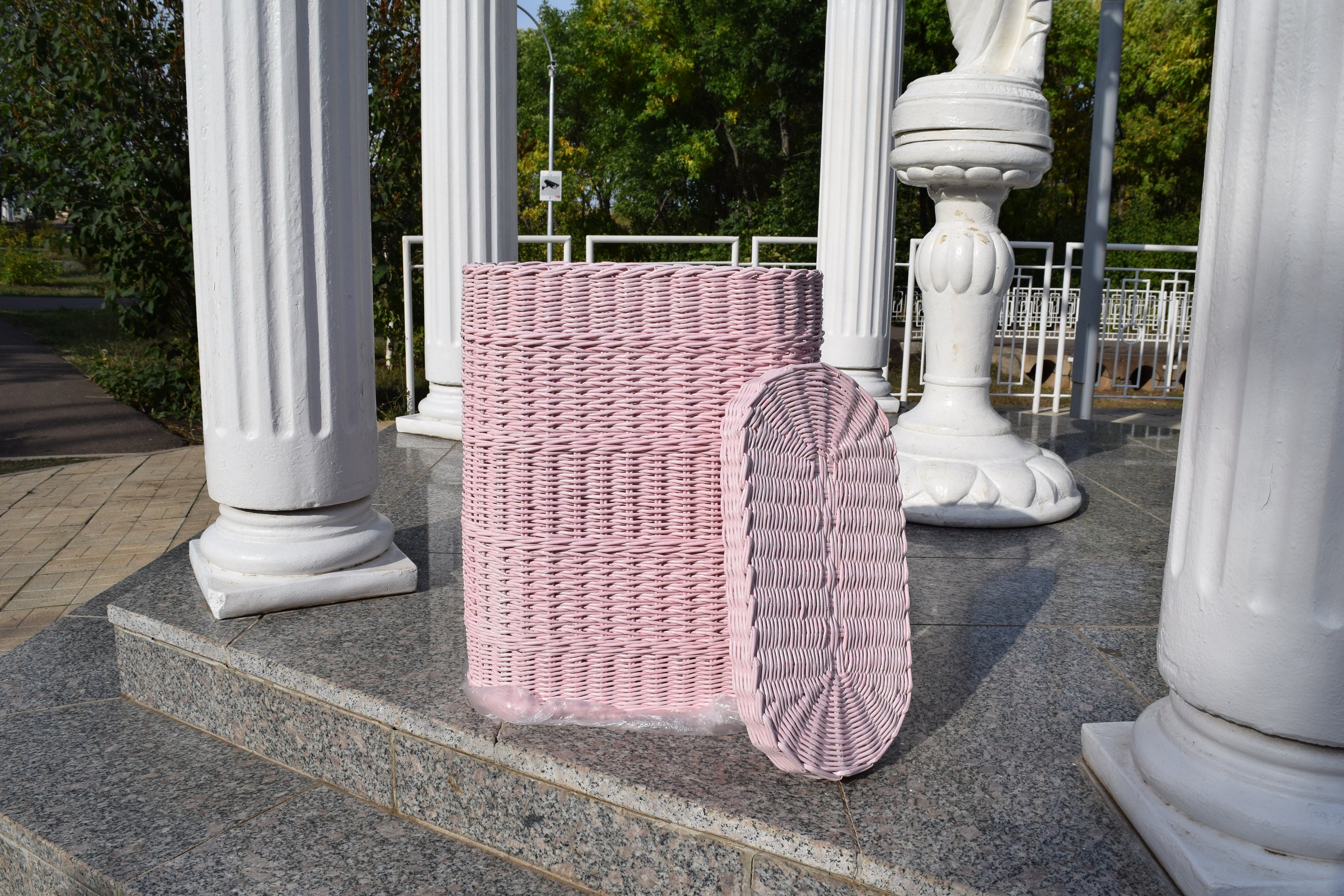 Cesta de almacenamiento de mimbre. Cesta de lavandería de | Etsy