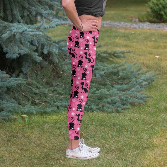 Cat Love in Pink Fashion Leggings, Workout Pants, Track Pants, Womens  Activewear, Ladies Dance Pants 