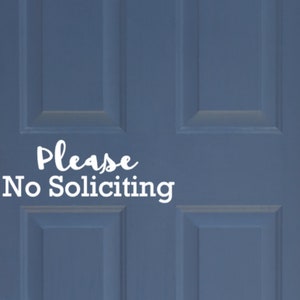 Please No Soliciting Decal for Front Door, No Soliciting, No Soliciting Sign, No Solicitors, Front Door Decal