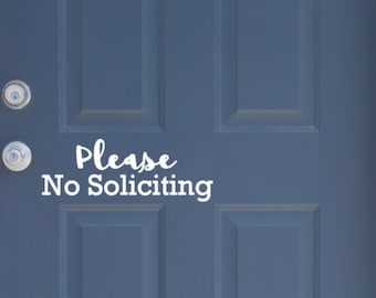 Please No Soliciting Decal for Front Door, No Soliciting, No Soliciting Sign, No Solicitors, Front Door Decal