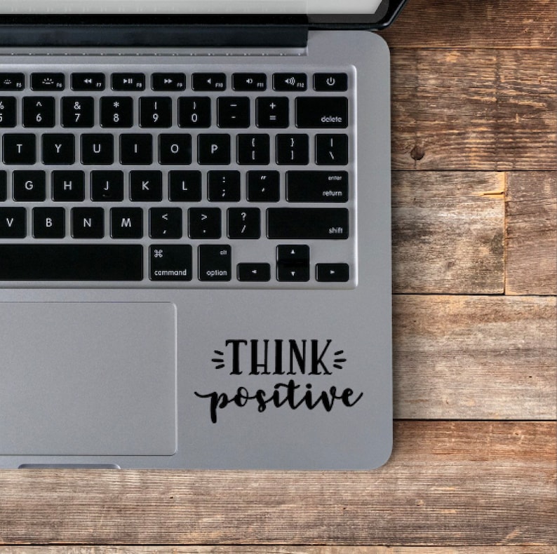 Think positive decal, Positive Quotes, laptop decal, laptop sticker, car decal, car sticker, yet decal, tumbler sticker image 1