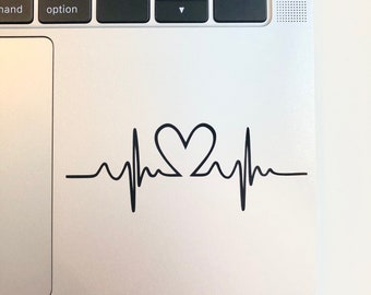 Heartbeat Vinyl Sticker/ / Personalizado / Enfermera / / Personalizado / / Calcomanía / / MacBook pegatina / / Calcomanía Yeti / / Pegatina portátil / / RN // latidos // Línea EKG