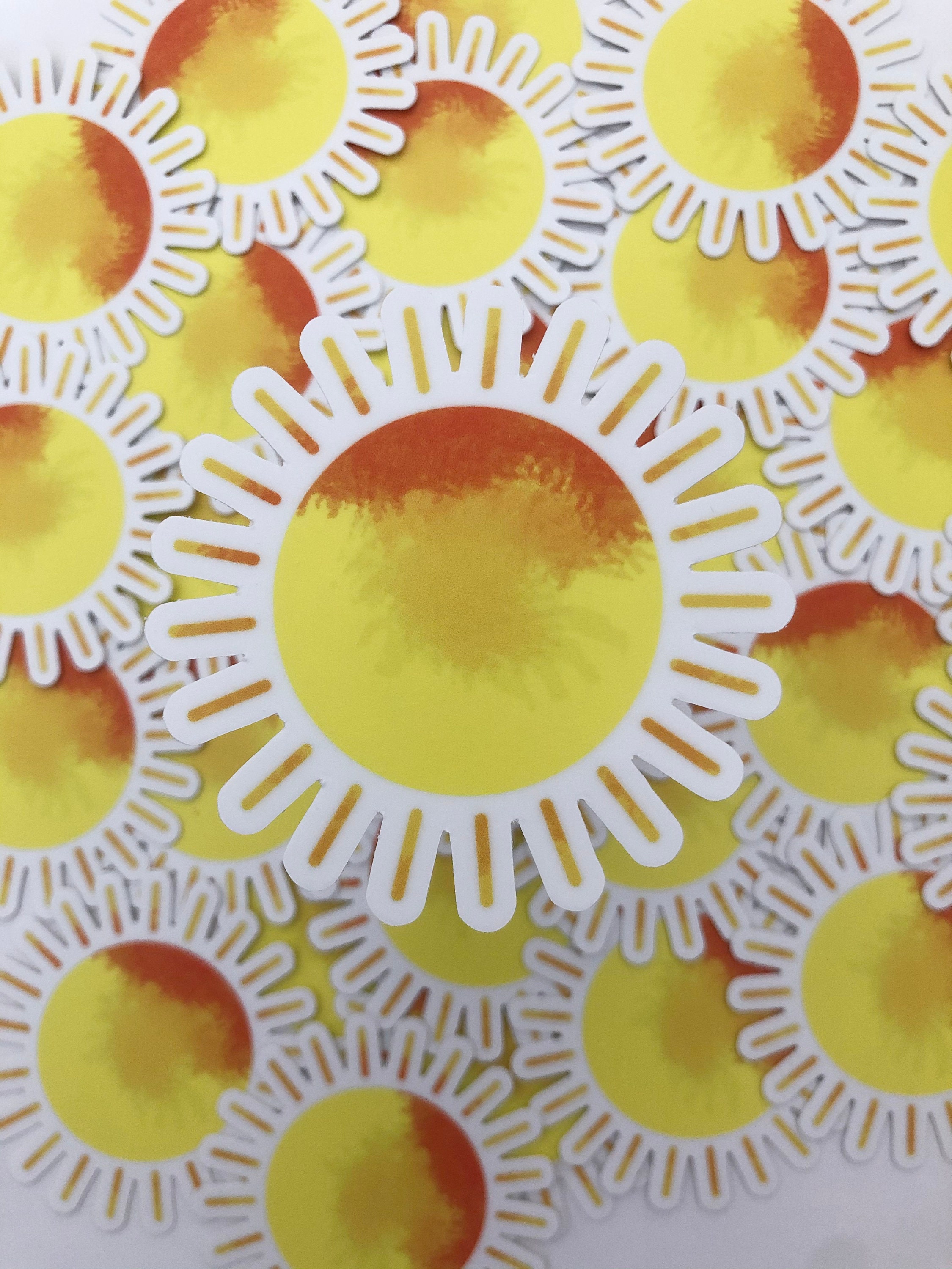 Sun Color Stickers Sun Sticker, Watercolor Sun Sticker, Laptop Sticker, Tumbler Sticker ...