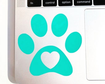 Dog paw decal, dog paw, vinyl decal, yeti decal, laptop decal, dog laptop decal, dog paw sticker, dog mom, fur mama, dog mom decal