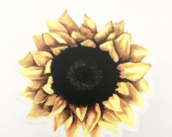 Sunflower Sticker, Sunflower Laptop Decal, Flower Stickers for Scrapbooking, Car Decals, Plant Stickers, Kindle Stickers, Tumbler Stickers