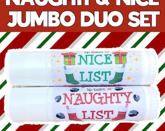 Naughty (Reindeer Poop) or Nice (Snow Fairy Sparkles) Jumbo Lipsessed Lip Balm Duo Set!