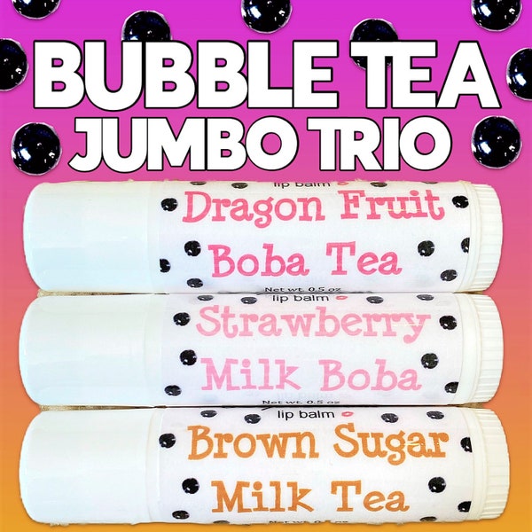 JUMBO Bubble Tea Trio Set Lipsessed Lip Balm! Limited Edition