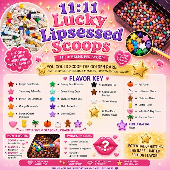NEW 11:11 Lucky Lipsessed Scoops Lipsessed Lip Balm Set (11