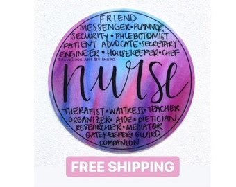 Watercolor Nurse Sticker, Nurse Appreciation Gift (3x3)