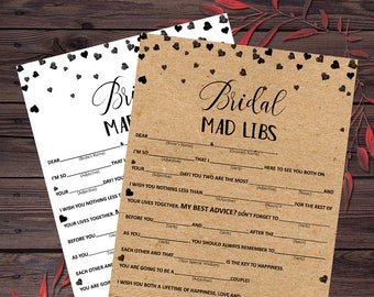 Engagement Libs, Mad Libs, Wedding Mad Libs, Bridal Shower Mad Libs, Funny Bridal Shower Game, Guest Libs, Rustic, Unique, Fun Game