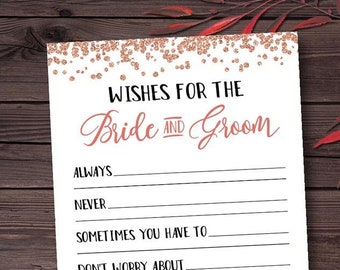 Bridal Shower Games, Bridal Shower Games Printable, Bridal Shower Games Wishes for Bride and Groom, Advice Cards Bridal Shower Game, mxv133