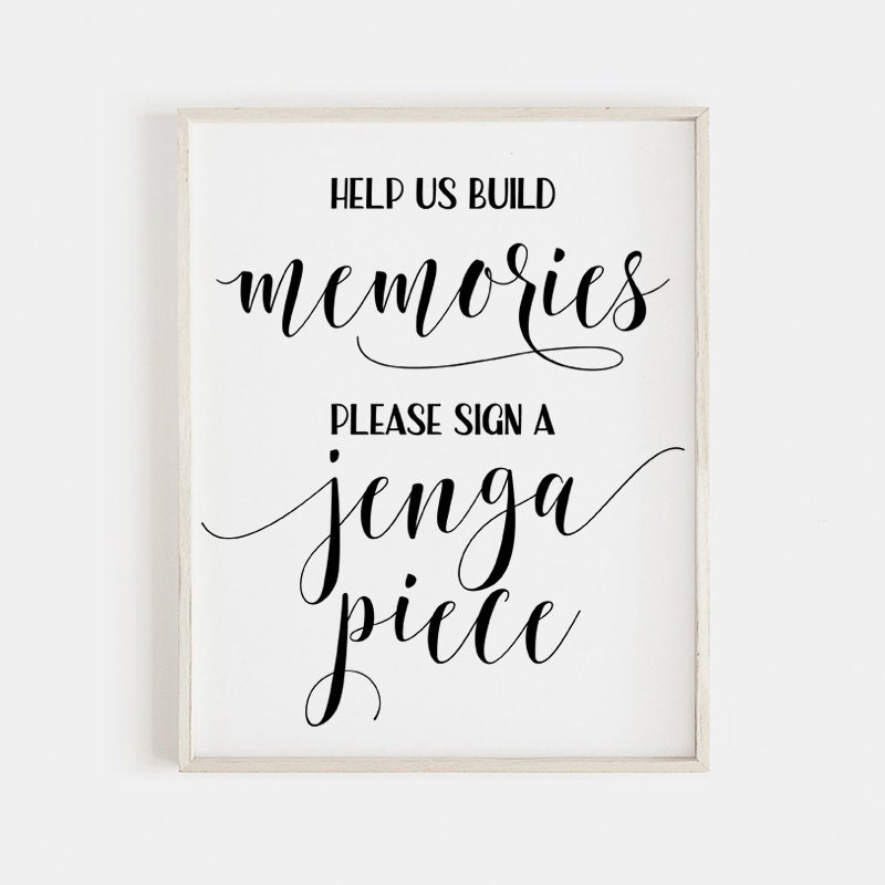 Help Us Build Some MemoriesPlease Sign A Jenga BlockWedding | Etsy