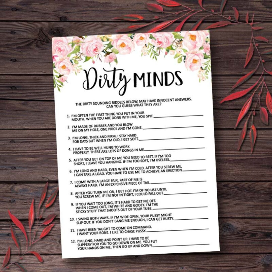 Bachelorette Game Dirty Minds Bachelorette Party Game - Etsy
