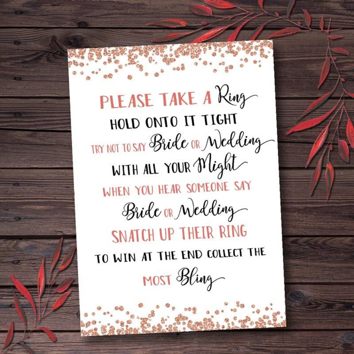 Bridal Shower Games Printable Instant Download the Ring Game - Etsy