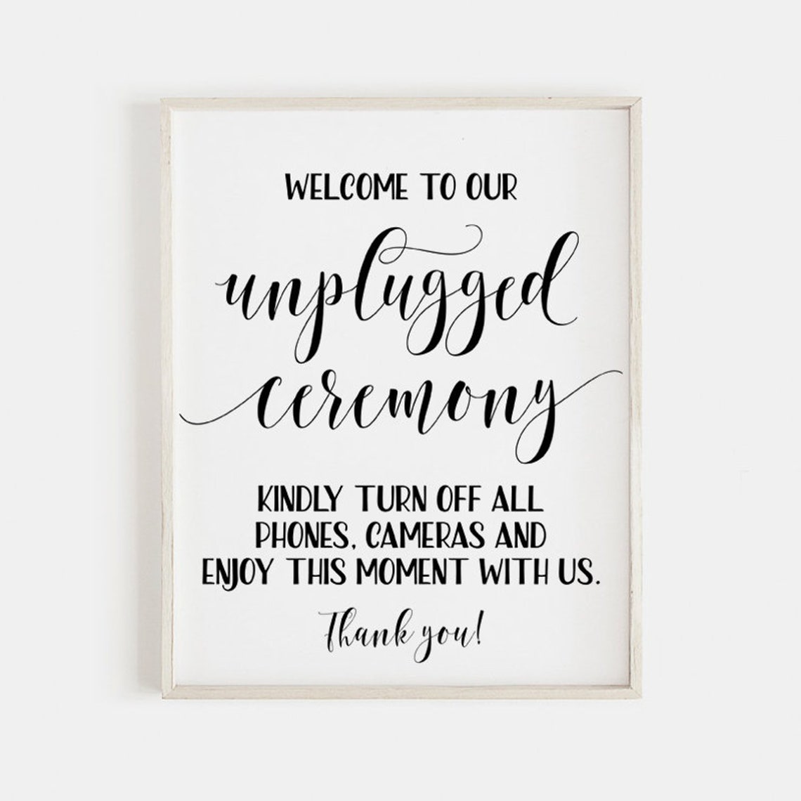 Printable Unplugged Ceremony Sign Unplugged Wedding Sign | Etsy