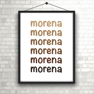 Morena Print Poster - Latina Art - Latinx Art - Latina Wall Art - Brown Latina - Latina Decor - Mujer Poderosa - Latinx Wall Art -Dominican