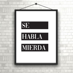 Se Habla Mierda Poster Print- Latina Art - Latinx Art - Latina Wall Art - Latina - Spanish Quote Wall Art - Latina Decor - Spanish Quotes