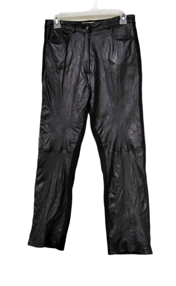 SALE!!Absolu Black Leather Pants / Medium - image 1