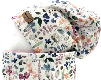 NATURE, beanie with matching loop, winter set, transition set, hat set, NEW now also as a muslin cloth!