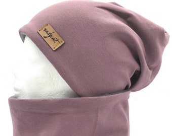 ALTMAUVE UNI, Beanie mit passendem Loop oder je Einzeln, Winter Set, Übergangs Set, Frühlings Set